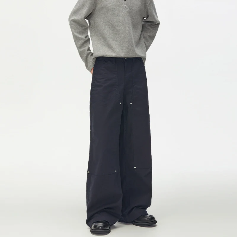 Herren Extraweite Canvas-Utility-Hose mit geteilten Beinen und Druckknopf-Details Nord Taschen
