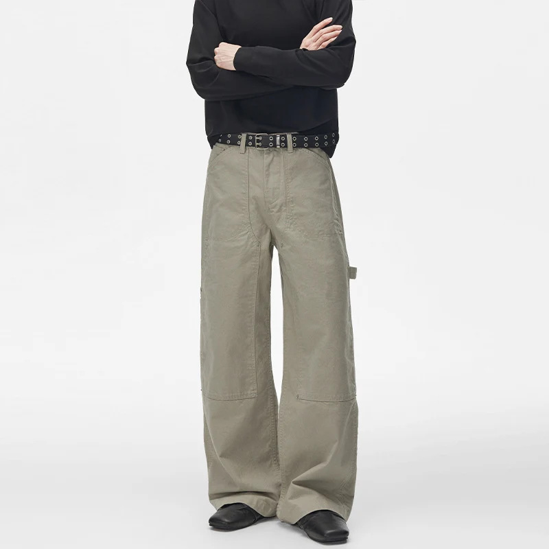 Herren Extraweite Canvas-Utility-Hose mit geteilten Beinen und Druckknopf-Details Nord Taschen