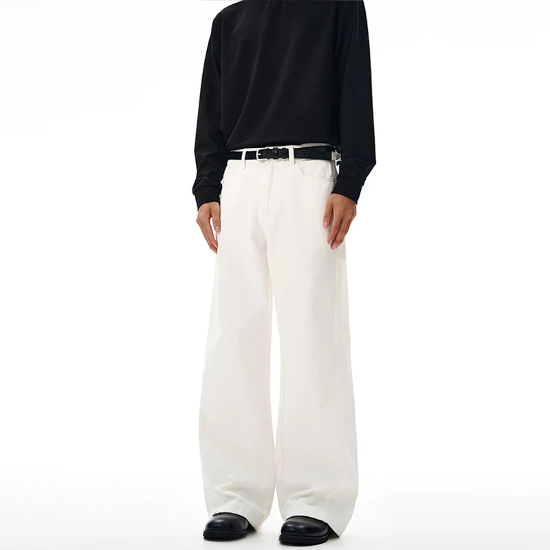 Herren Extraweite Baumwoll-Twill-Hose mit hoher Bundhöhe und extra weitem Bein Nord Taschen