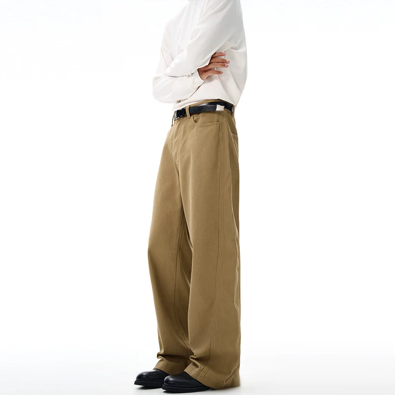 Herren Extraweite Baumwoll-Twill-Hose mit hoher Bundhöhe und extra weitem Bein Nord Taschen