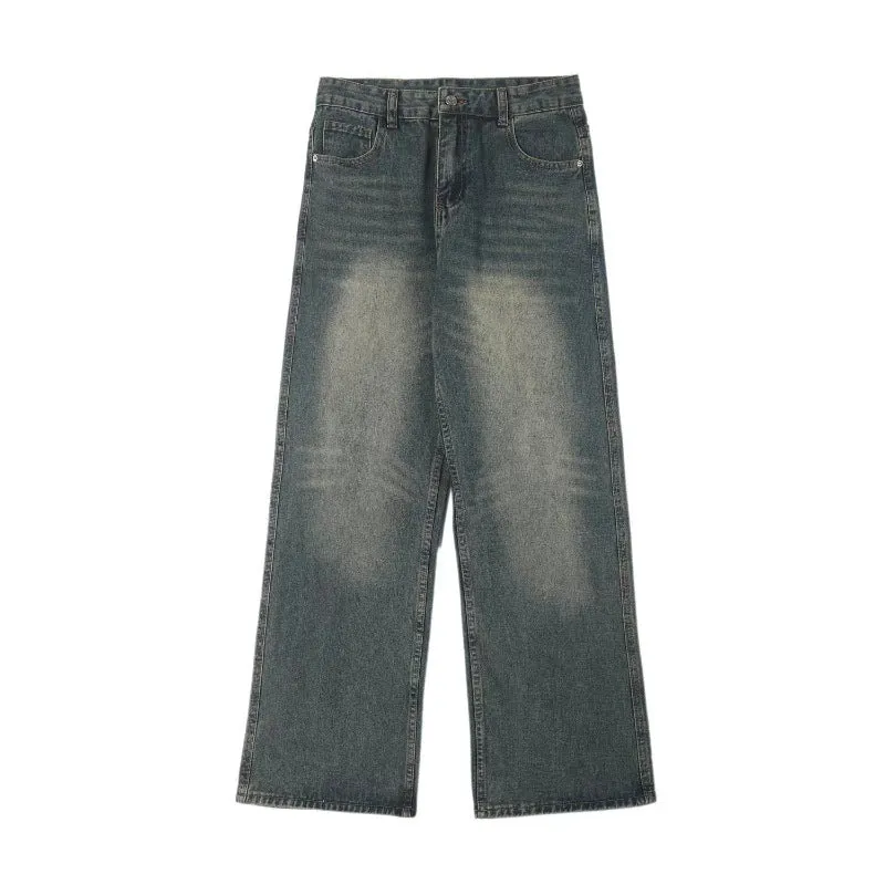 Herren Extraweit geschnittene Vintage-Denim-Jeans im bodenlangen Baggy-Schnitt Nord Taschen