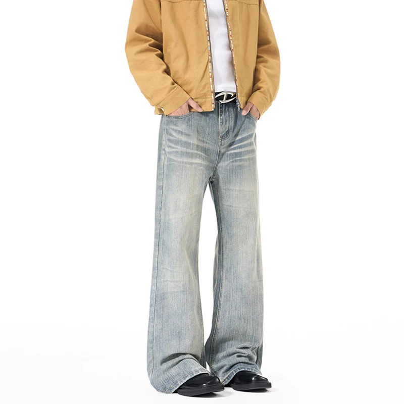 Herren Extraweit geschnittene Vintage-Baggy-Jeans mit tiefem Schritt und ausladendem Saum Nord Taschen