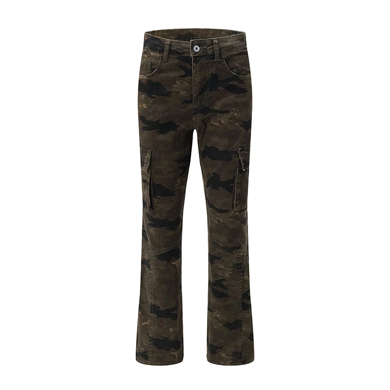 Herren Cargohose im weiten Marlene-Cut mit Camouflage‑Print und Kniepaneelen Nord Taschen