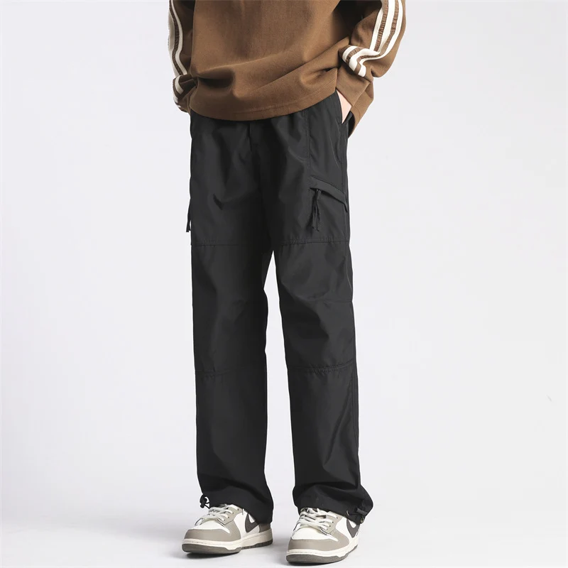 Herren Cargo-Twill-Hose mit elastischem Bund, Reißverschlusstaschen und Kordelzug Nord Taschen