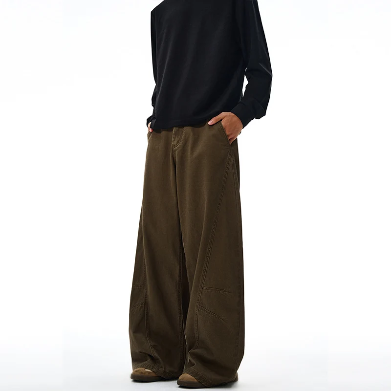 Herren Baggy-Palazzo-Hose aus schwerem Baumwoll-Canvas mit verstärkten Knieeinsätzen Nord Taschen