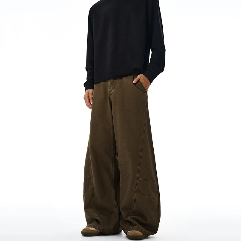 Herren Baggy-Palazzo-Hose aus schwerem Baumwoll-Canvas mit verstärkten Knieeinsätzen Nord Taschen
