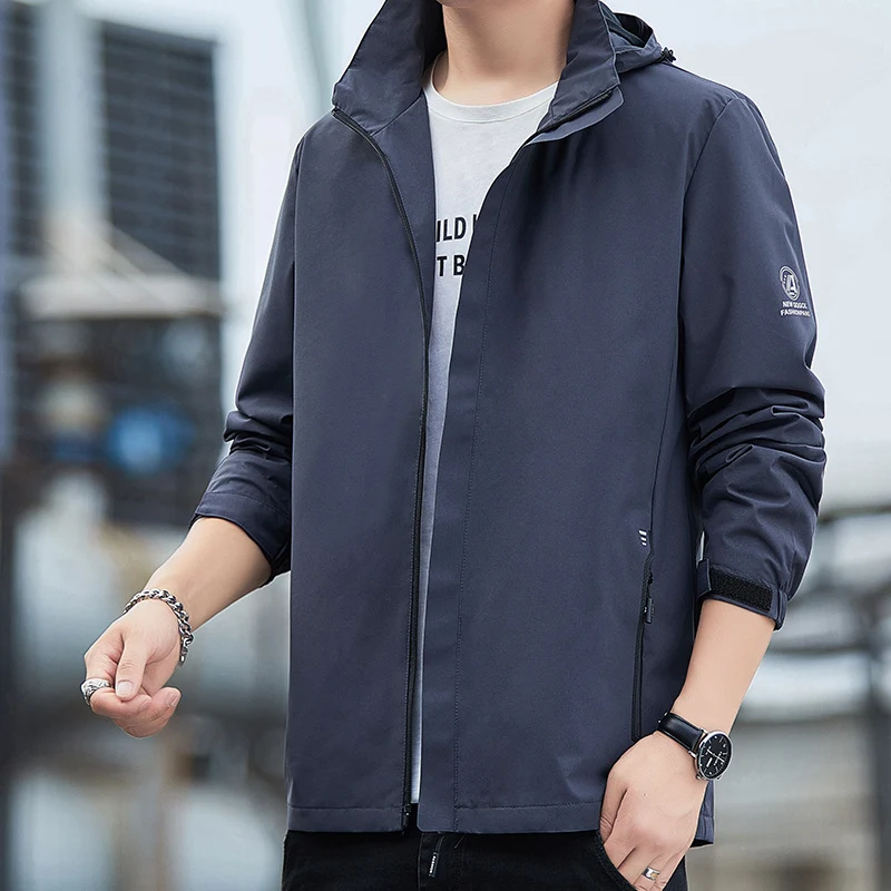 Herren Leichte Regenjacke mit verstellbarer Kapuze Nord Taschen