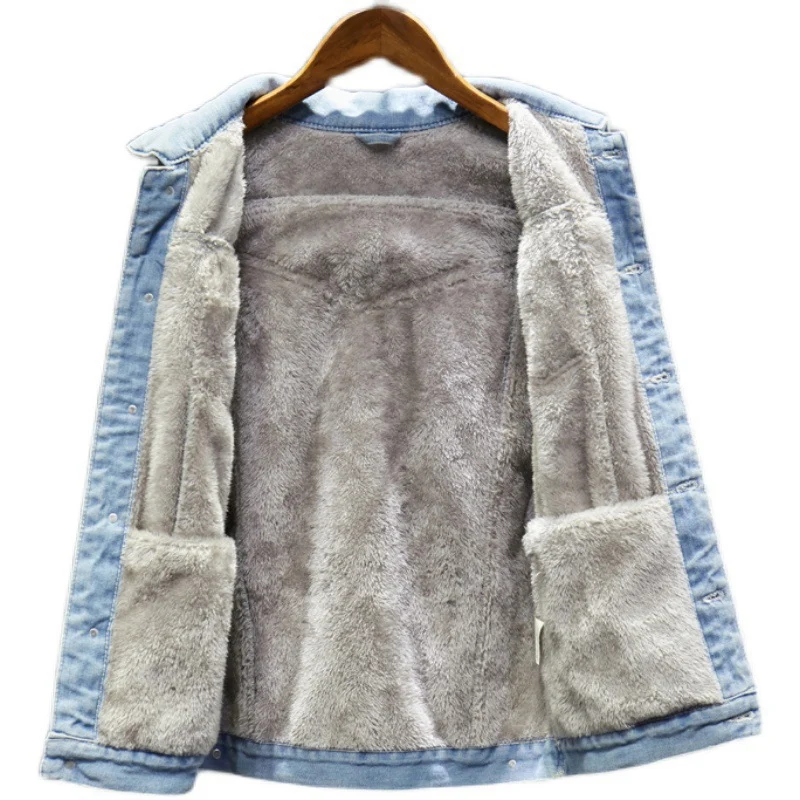 Herren Casual Denimjacke mit Fleece-Innenfutter Nord Taschen