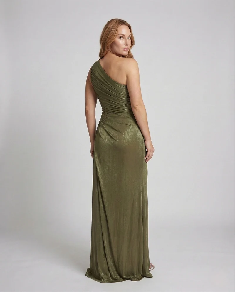 Damen Abendkleid Figurbetont Drapiert Plissee