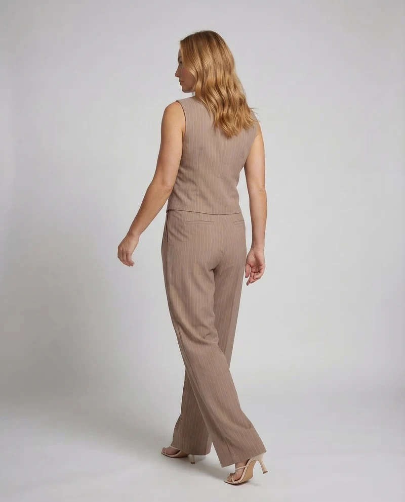 Damen Weste Palazzo Set