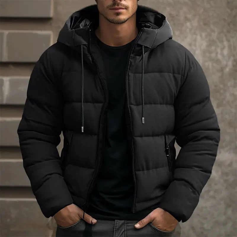 Herren Kapuzen Isolierter Pufferjacke für den Winter