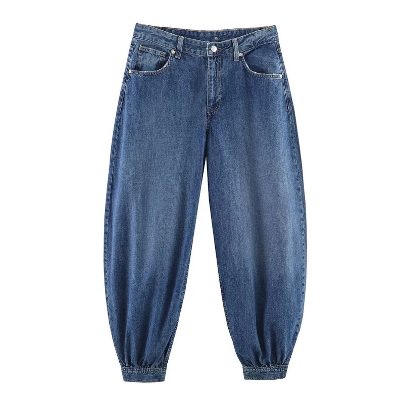 Damen Tapered Jeans mit elastischem Bündchen und bequemer Passform
