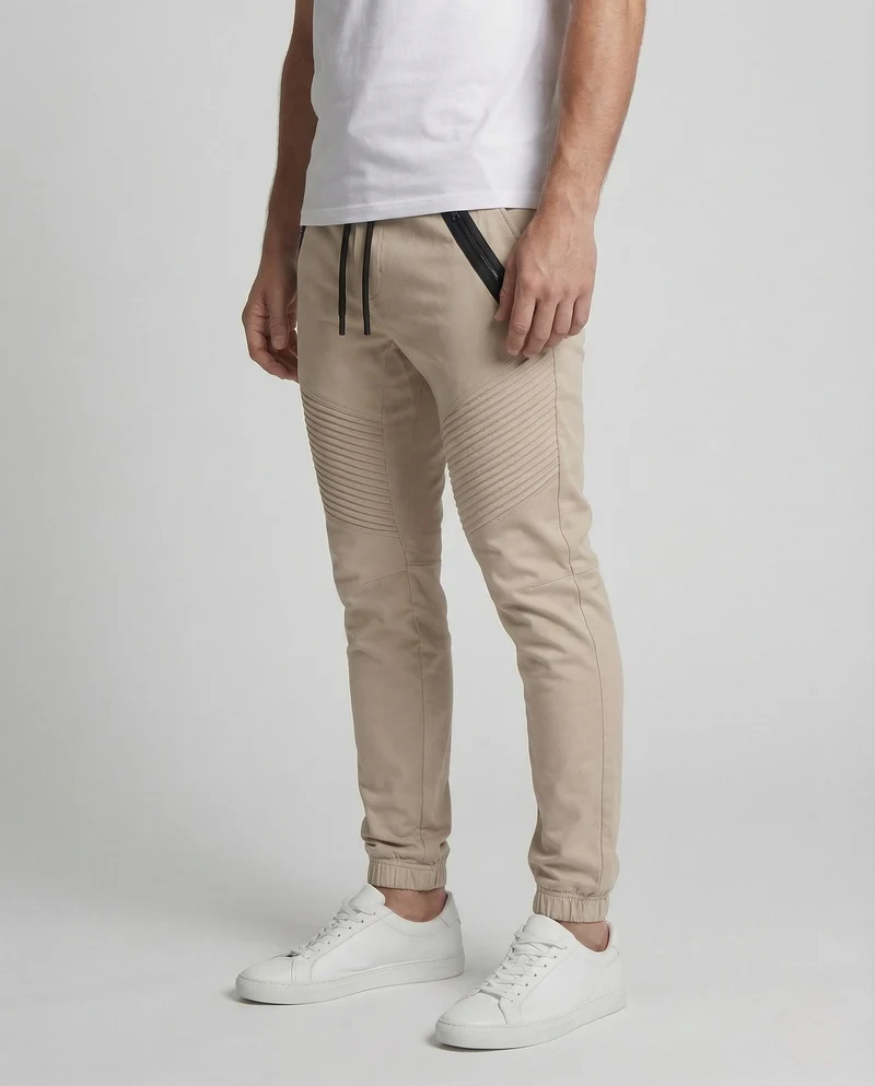 Herren Biker Jogginghose mit Steppdetails