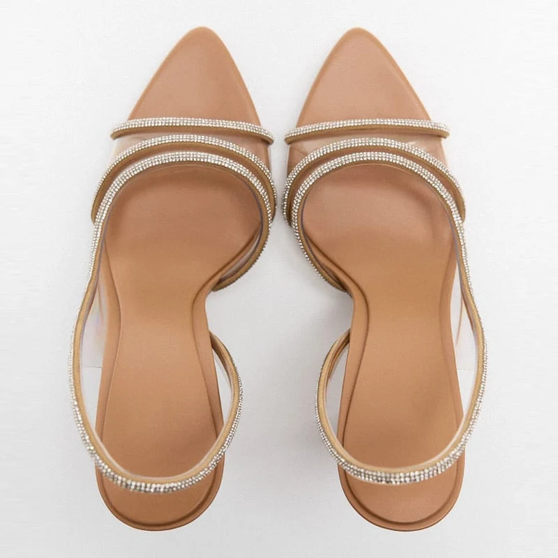 Elegante High-Heeled Sandalen - Stiletto Slingback Peep Toe Schuhe - Vittorelli