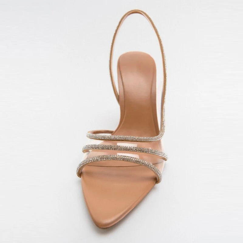 Elegante High-Heeled Sandalen - Stiletto Slingback Peep Toe Schuhe - Vittorelli