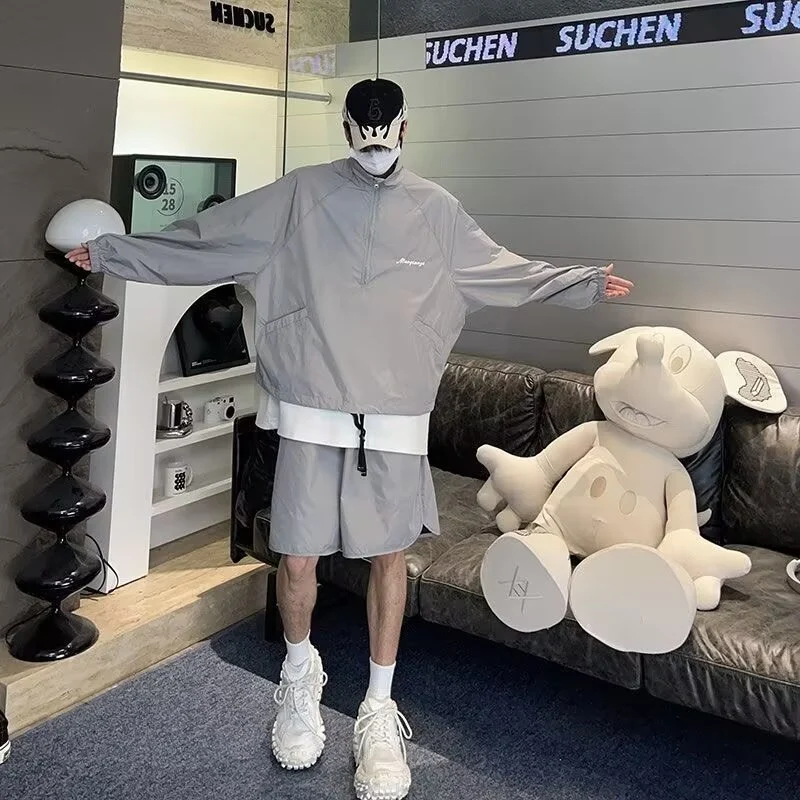 Herren Sportliche Freizeitjacke mit Halbreißverschluss Nord Taschen