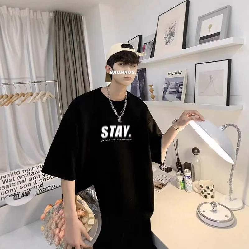 Herren Oversized T-Shirt mit modernem Schriftzug Nord Taschen