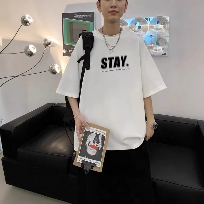 Herren Oversized T-Shirt mit modernem Schriftzug Nord Taschen