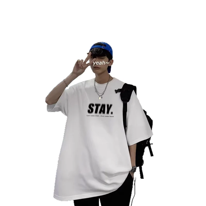 Herren Oversized T-Shirt mit modernem Schriftzug Nord Taschen