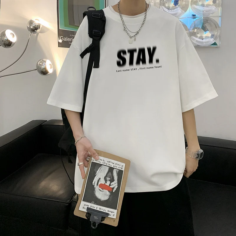 Herren Oversized T-Shirt mit modernem Schriftzug Nord Taschen