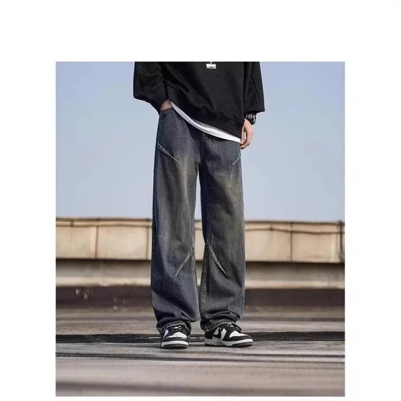 Herren Modische Weitgelegte Jeans Nord Taschen