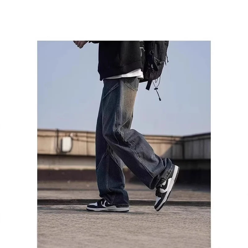 Herren Modische Weitgelegte Jeans Nord Taschen