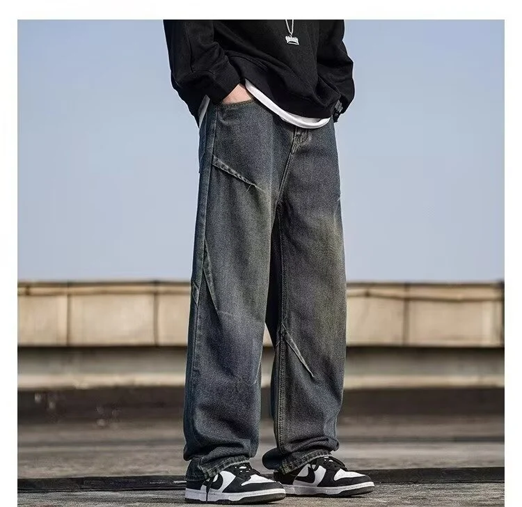 Herren Modische Weitgelegte Jeans Nord Taschen