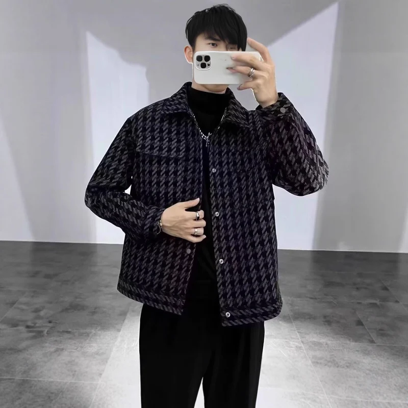 Herren Modische Houndstooth-Jacke Nord Taschen