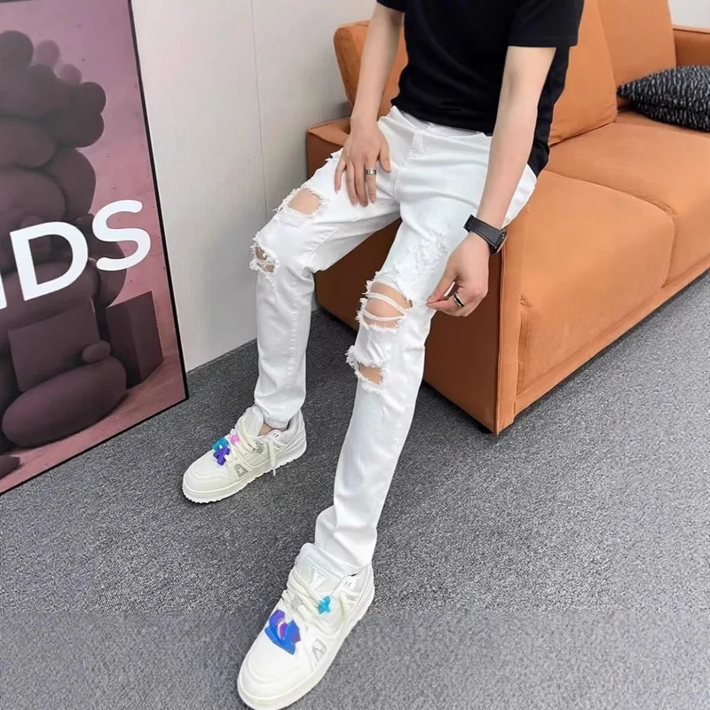 Herren Modische Destroyed Jeans Nord Taschen