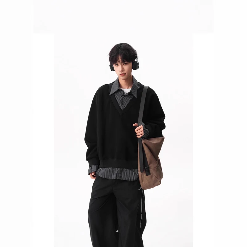 Herren Lässiger V-Neck Pullover Nord Taschen