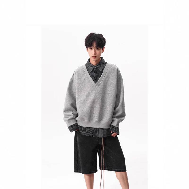 Herren Lässiger V-Neck Pullover Nord Taschen