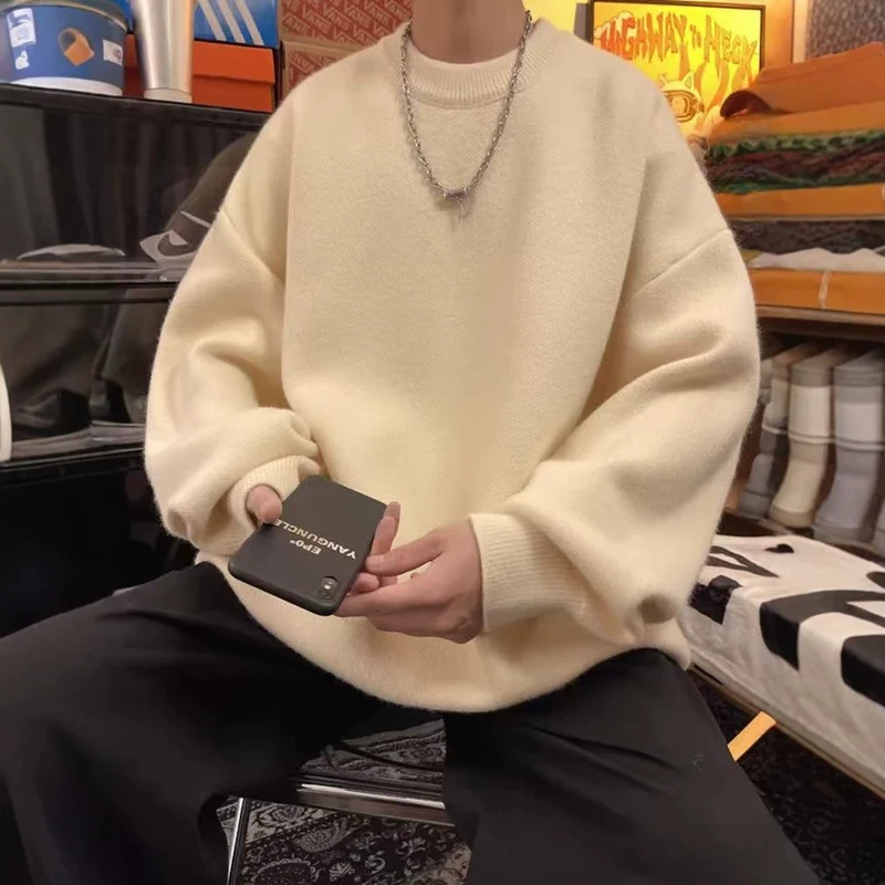 Herren Lässiger Oversized Pullover Nord Taschen