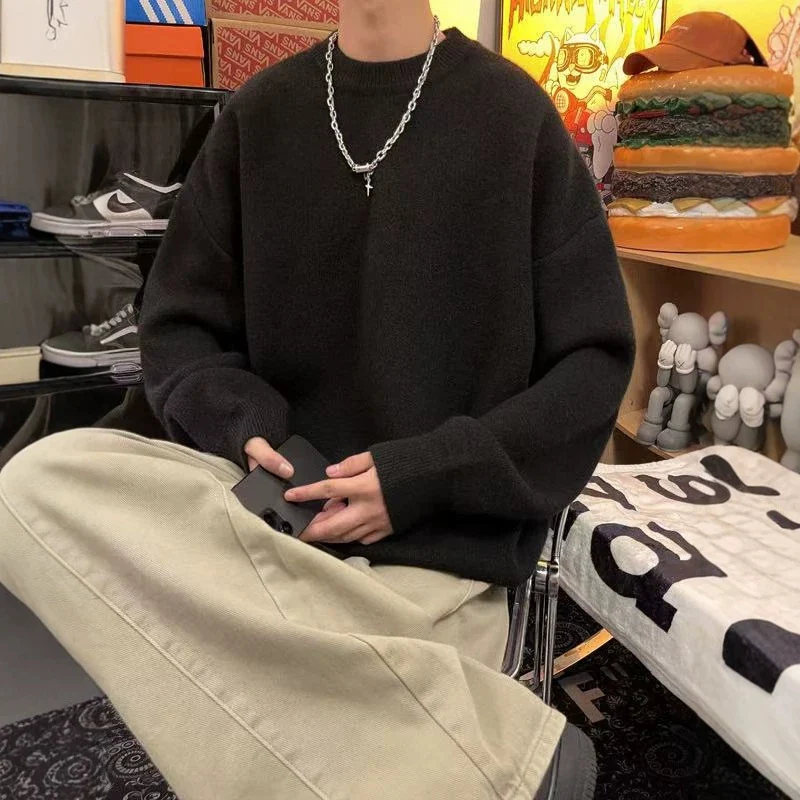 Herren Lässiger Oversized Pullover Nord Taschen