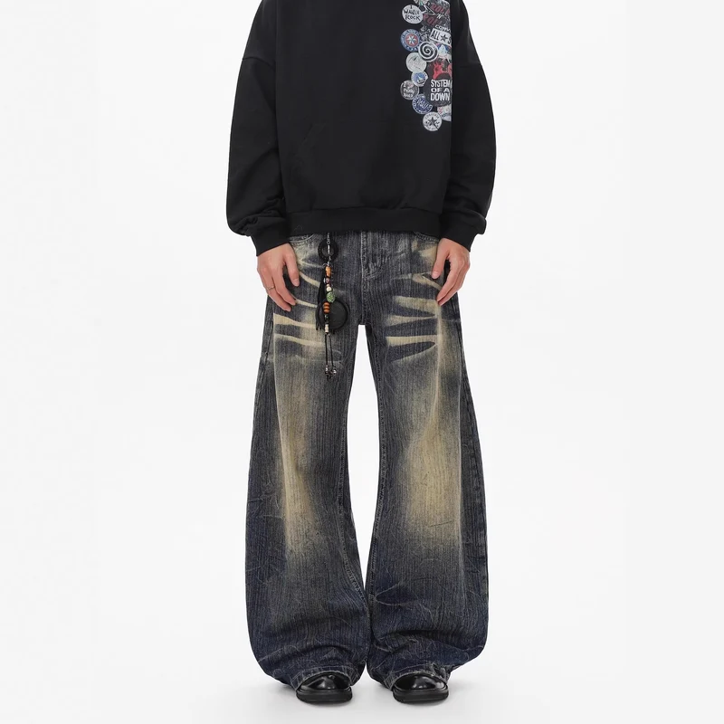Herren Lässige Ultra-Baggy Jeans Nord Taschen