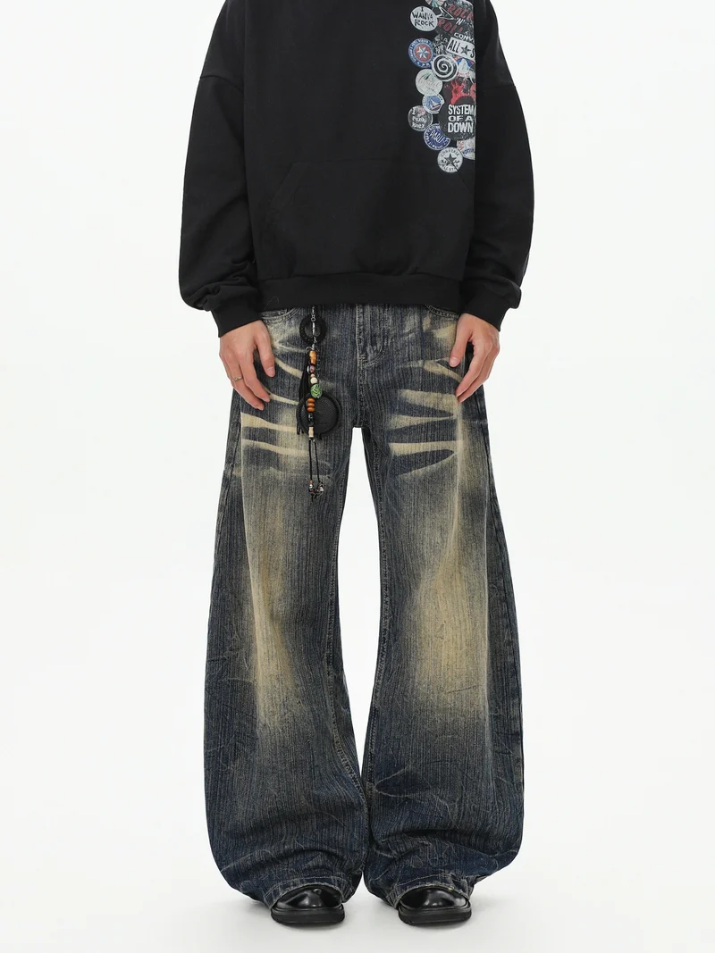 Herren Lässige Ultra-Baggy Jeans Nord Taschen