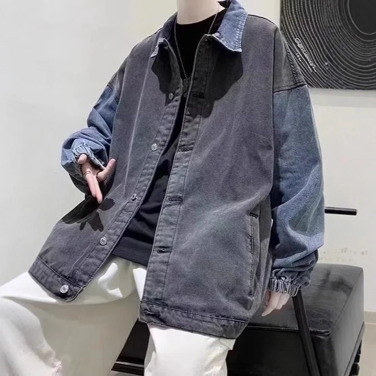 Herren Lässige Oversized Jeansjacke Nord Taschen