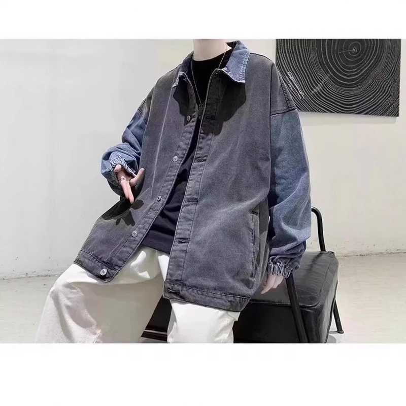 Herren Lässige Oversized Jeansjacke Nord Taschen