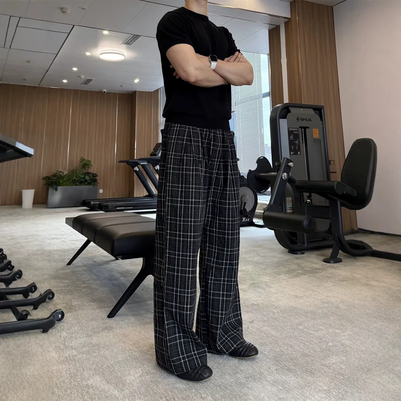 Herren Lässige Karottenhose mit kreativem Karo-Muster Nord Taschen