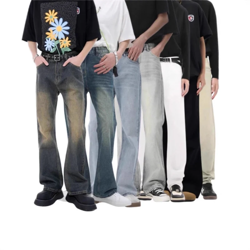 Herren Lässige Hochtaillierte Jeans Nord Taschen