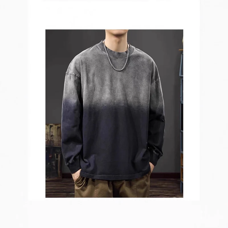 Herren Langarm-T-Shirt mit Ombre-Effekt Nord Taschen