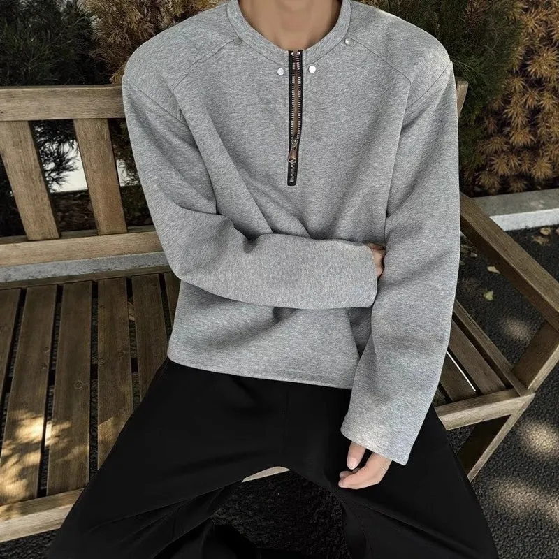 Herren Hochwertiger Stehkragenpullover Nord Taschen