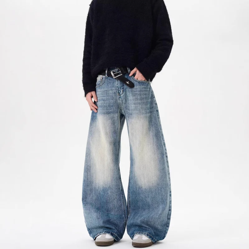 Herren Hochgeschnittene Weitgeschnittene Jeans Nord Taschen