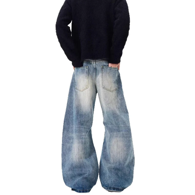 Herren Hochgeschnittene Weitgeschnittene Jeans Nord Taschen