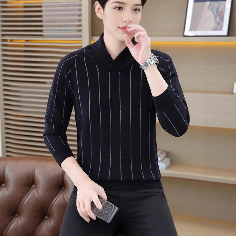 Herren Eleganter Strickpullover mit Stehkragen Nord Taschen