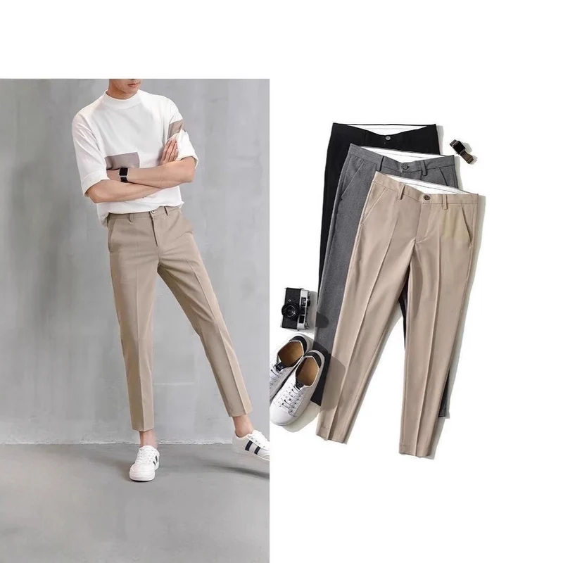 Herren Elegante Slim Fit Chino-Hose Nord Taschen
