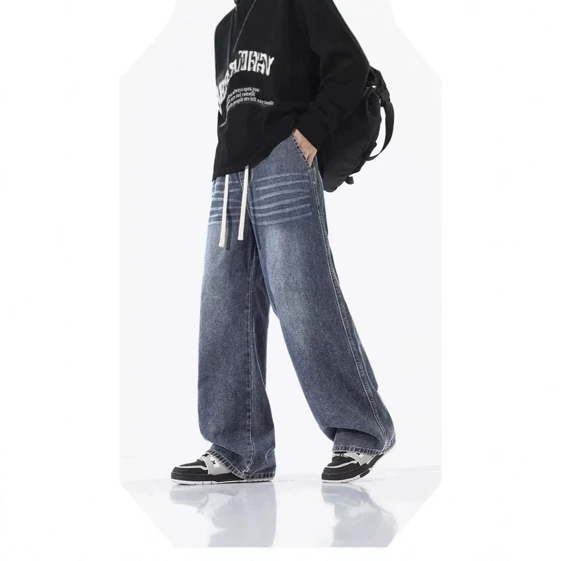 Herren Bequeme und lässige Weitgeschnittene Jeans Nord Taschen