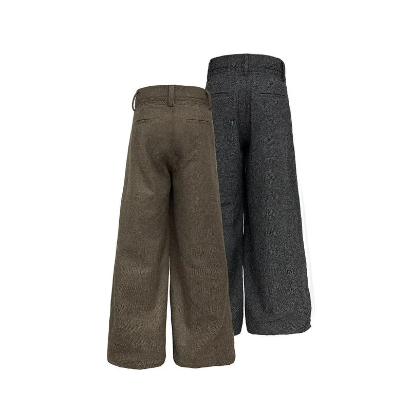 Damen Weitgeschnittene Wollhose Nord Taschen