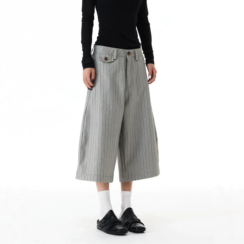 Damen Weitgeschnittene Streifenhose Nord Taschen