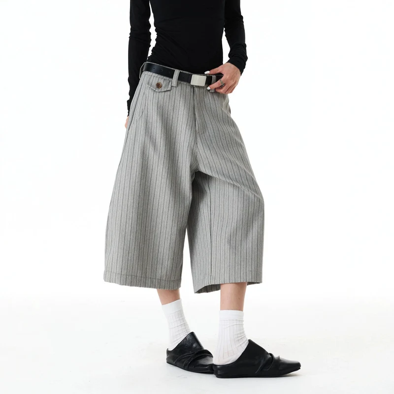 Damen Weitgeschnittene Streifenhose Nord Taschen