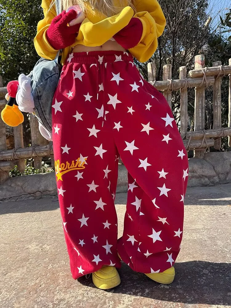 Damen Weitgeschnittene Sterne-Hose Nord Taschen